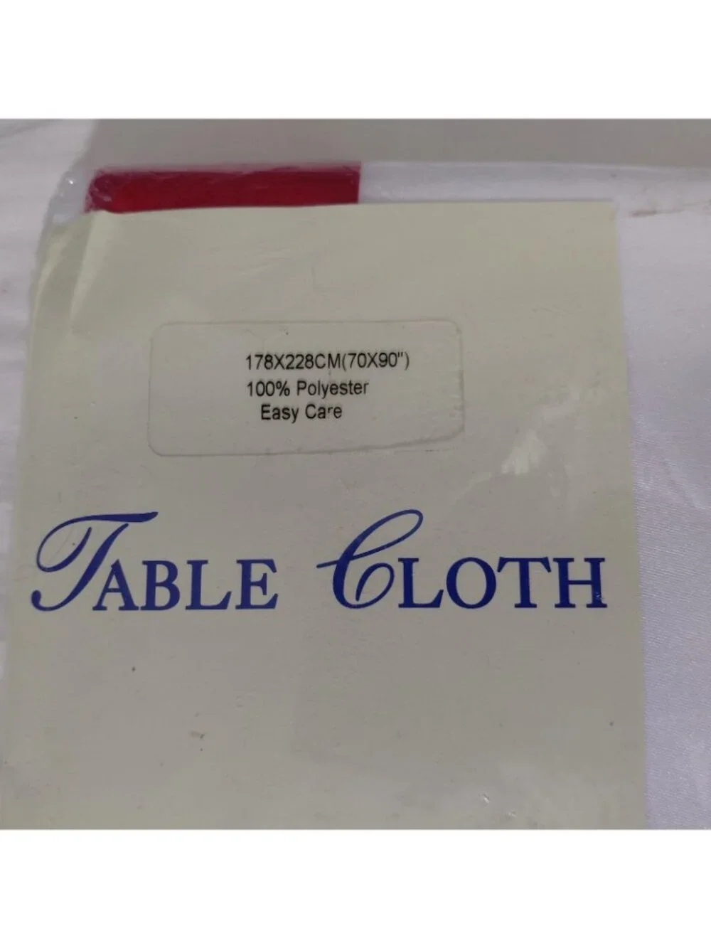 Christmas Tablecloth 85x60 Rectangle White Red Floral Embroidered Poinsetta NEW